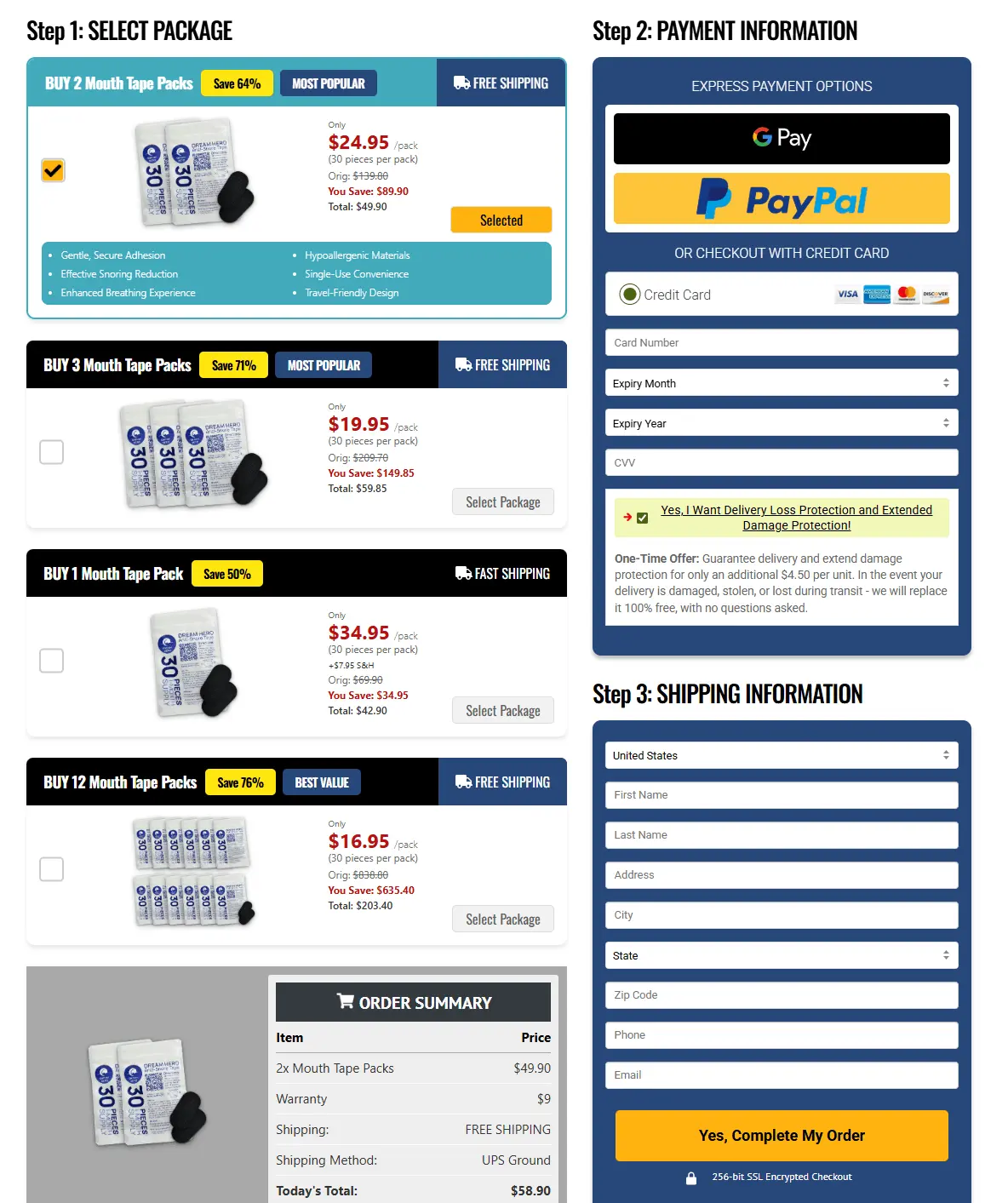 DreamHero  Secure Checkout Page